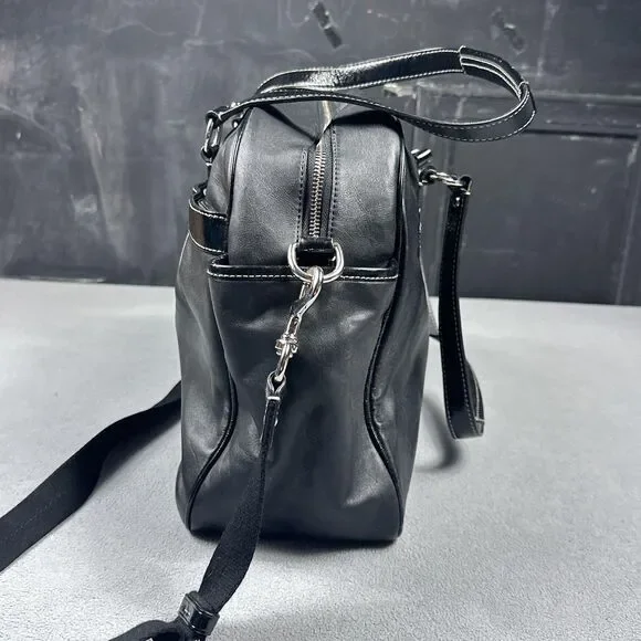 Coach Addison Tote Black Leather Diaper Bag Satchel Shoulder Crossbody F18374 - Picture 3 of 15